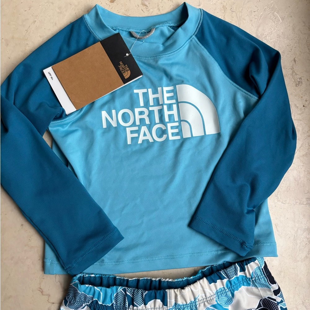 The North Face Aqua and Teal Swimsuit Toddler Boy NWT